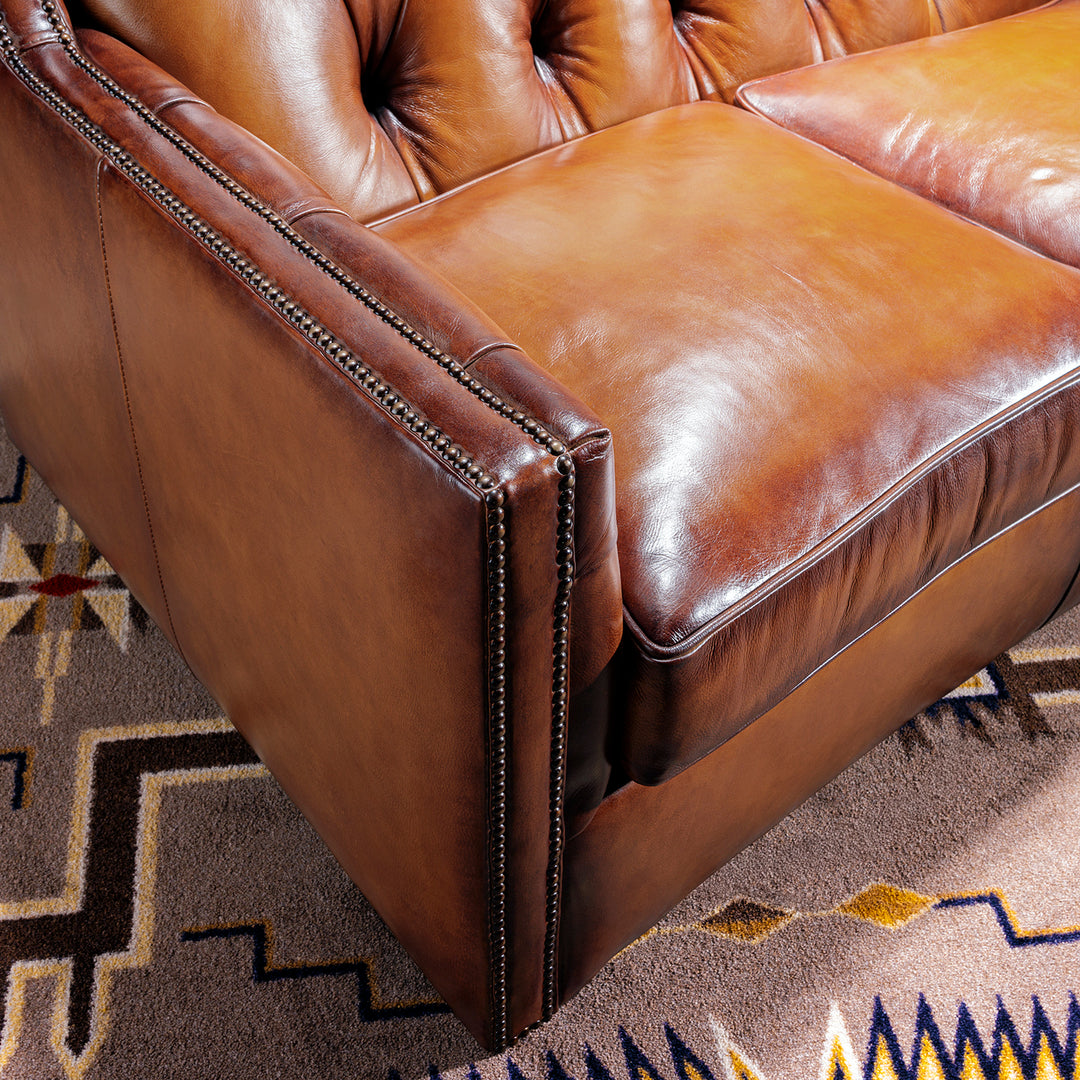 Adler Burnished Leather Loveseat