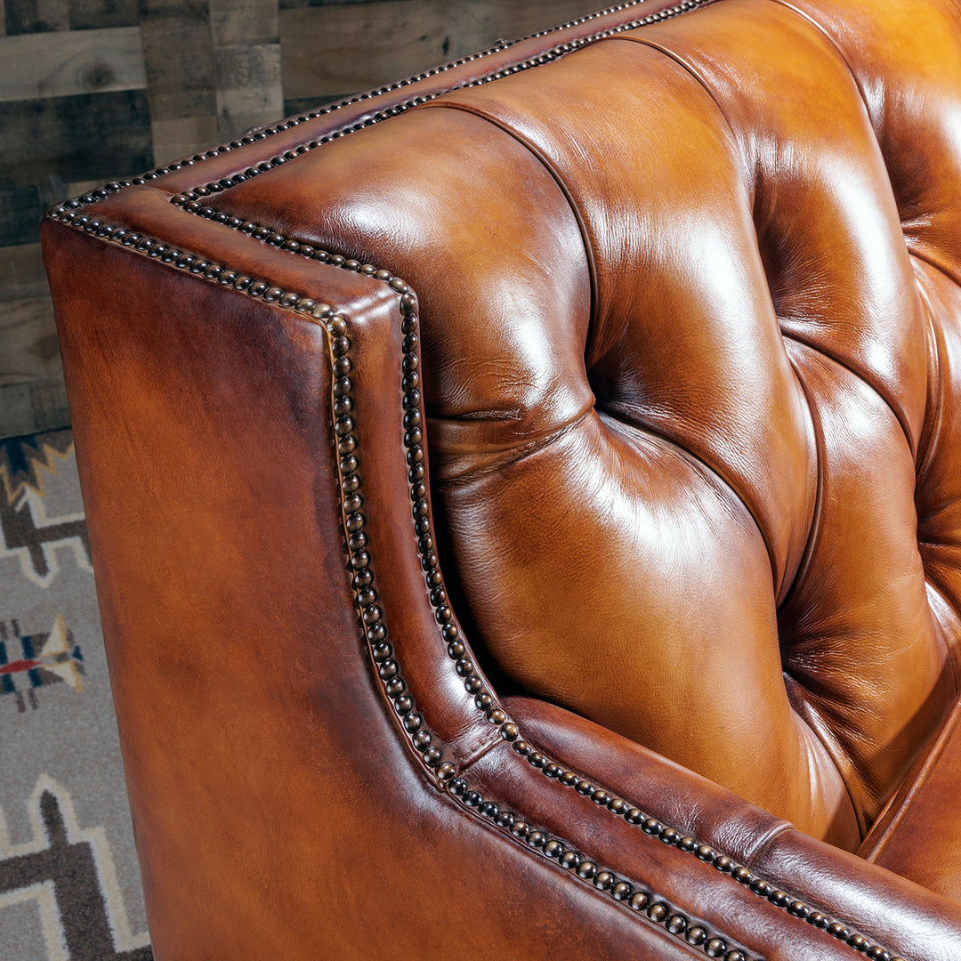 Adler Burnished Leather Loveseat