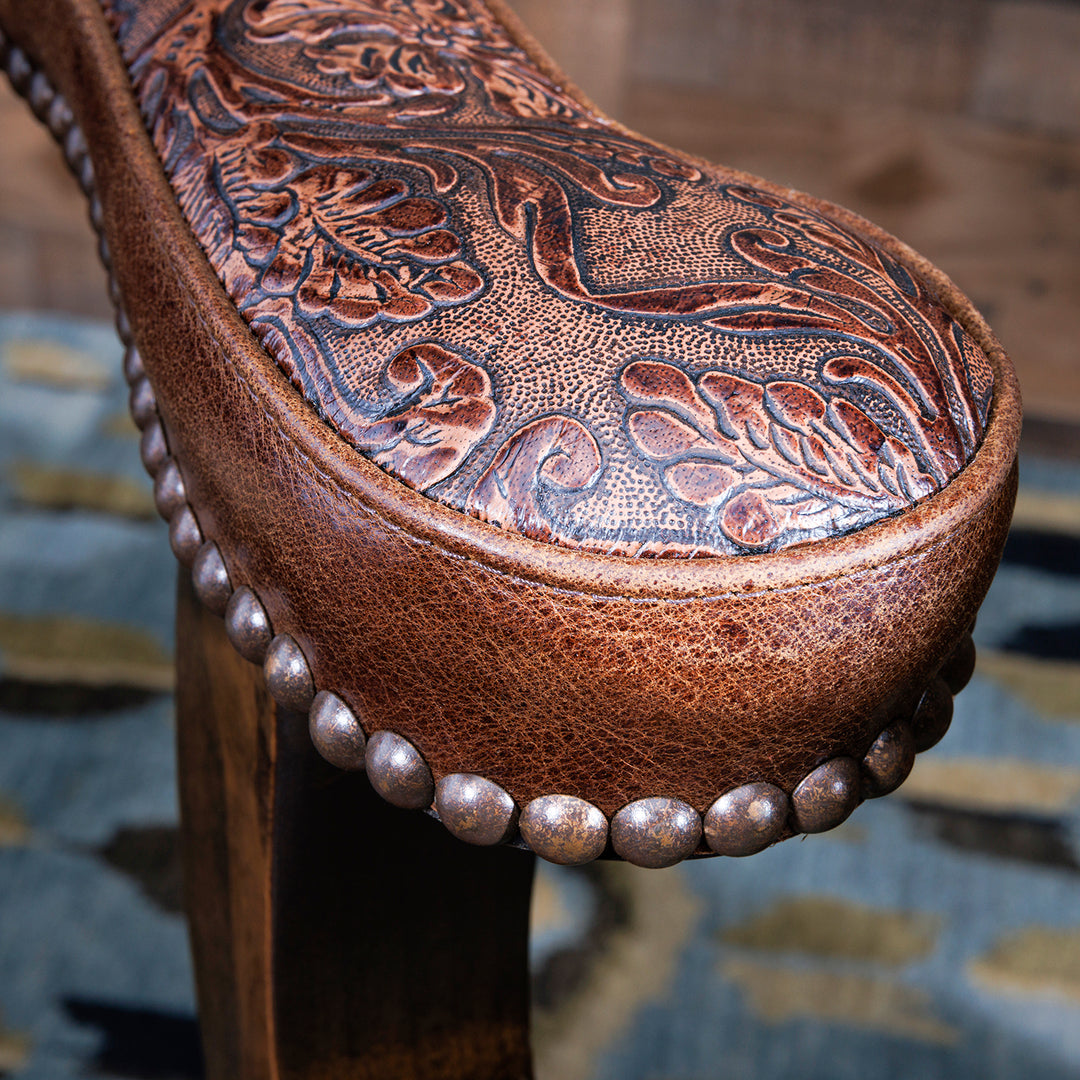 Montana Buffalo Western Leather Bar Stool