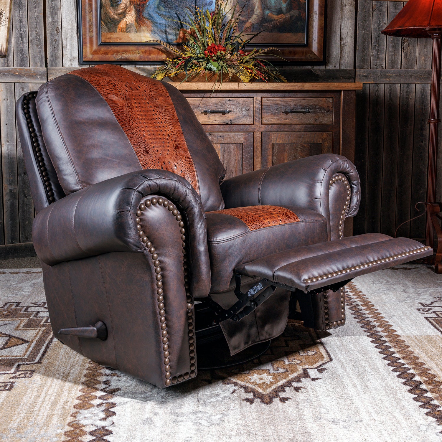 El Patron Western Leather Recliner | Western Gator Recliners – Hat