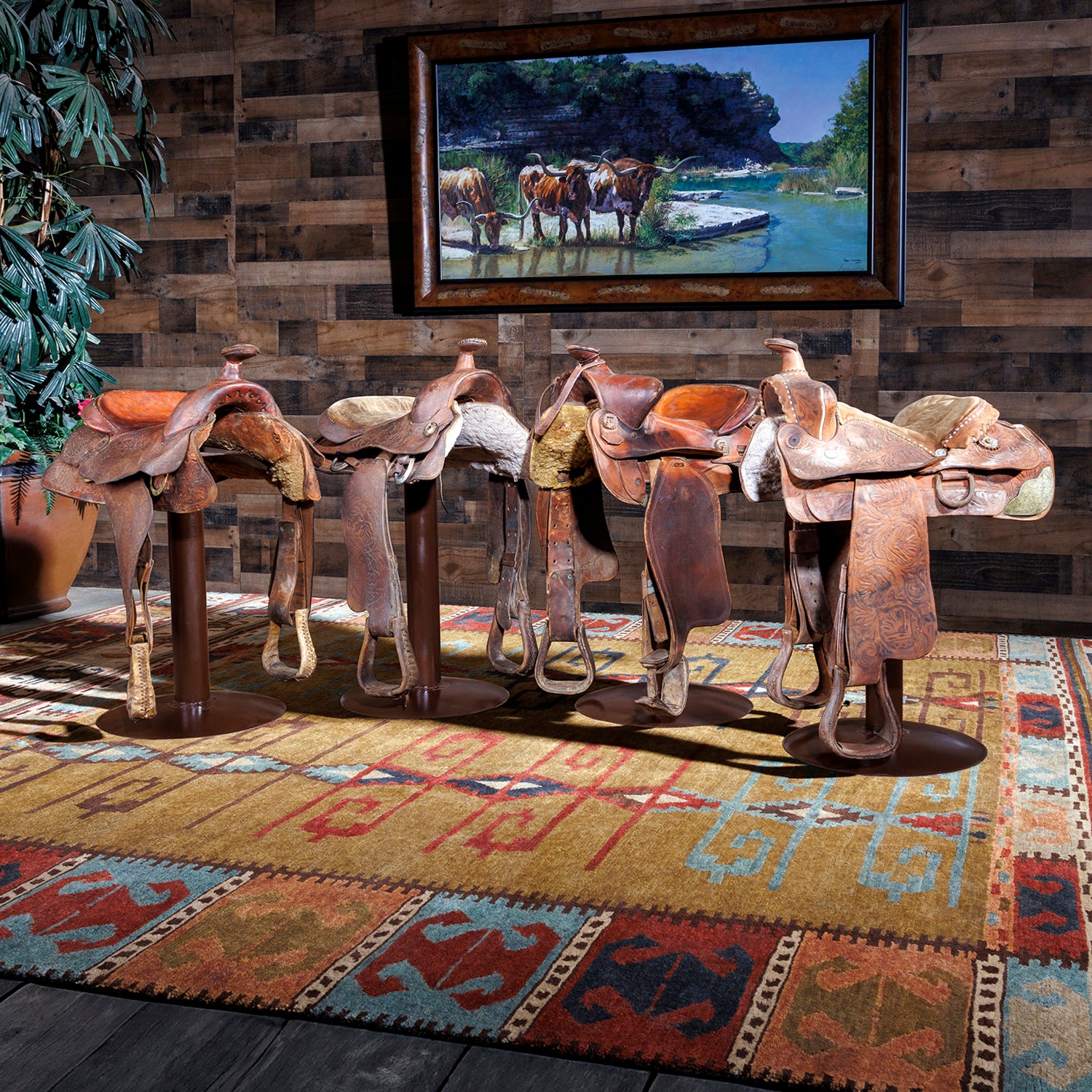 Ranch Hand Saddle Bar Stool | Authentic Bar Stool Saddles – Hat Creek ...