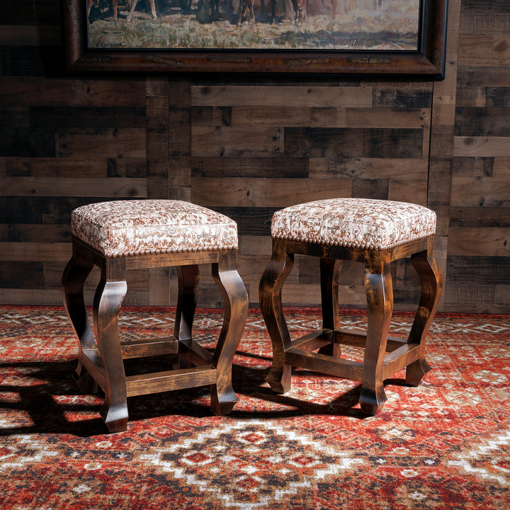 Andres Driftwood Western Leather Stools