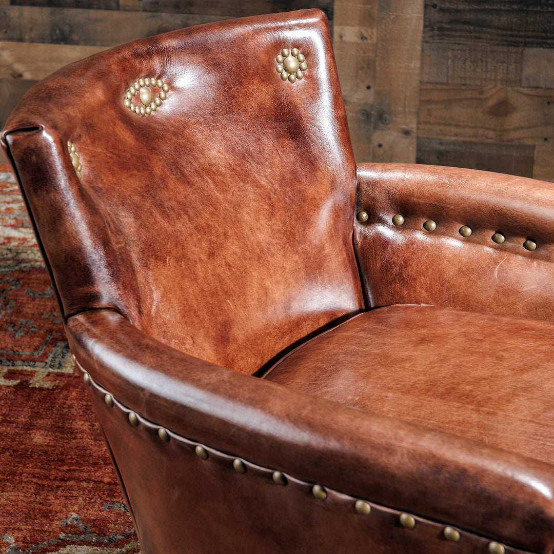 Brownie Burnished Leather Accent Chair