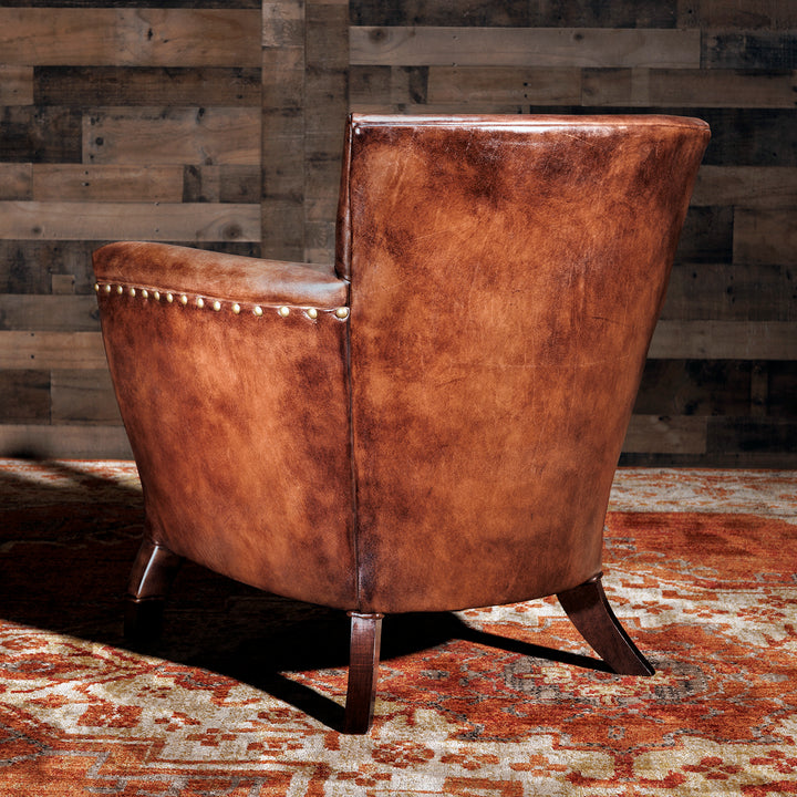 Brownie Burnished Leather Accent Chair