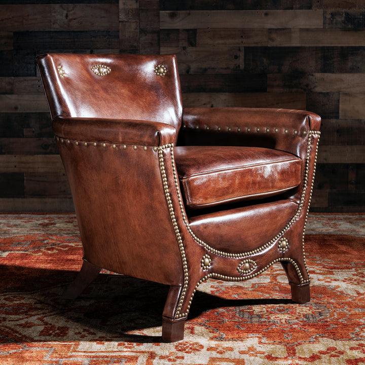 Brownie Burnished Leather Accent Chair