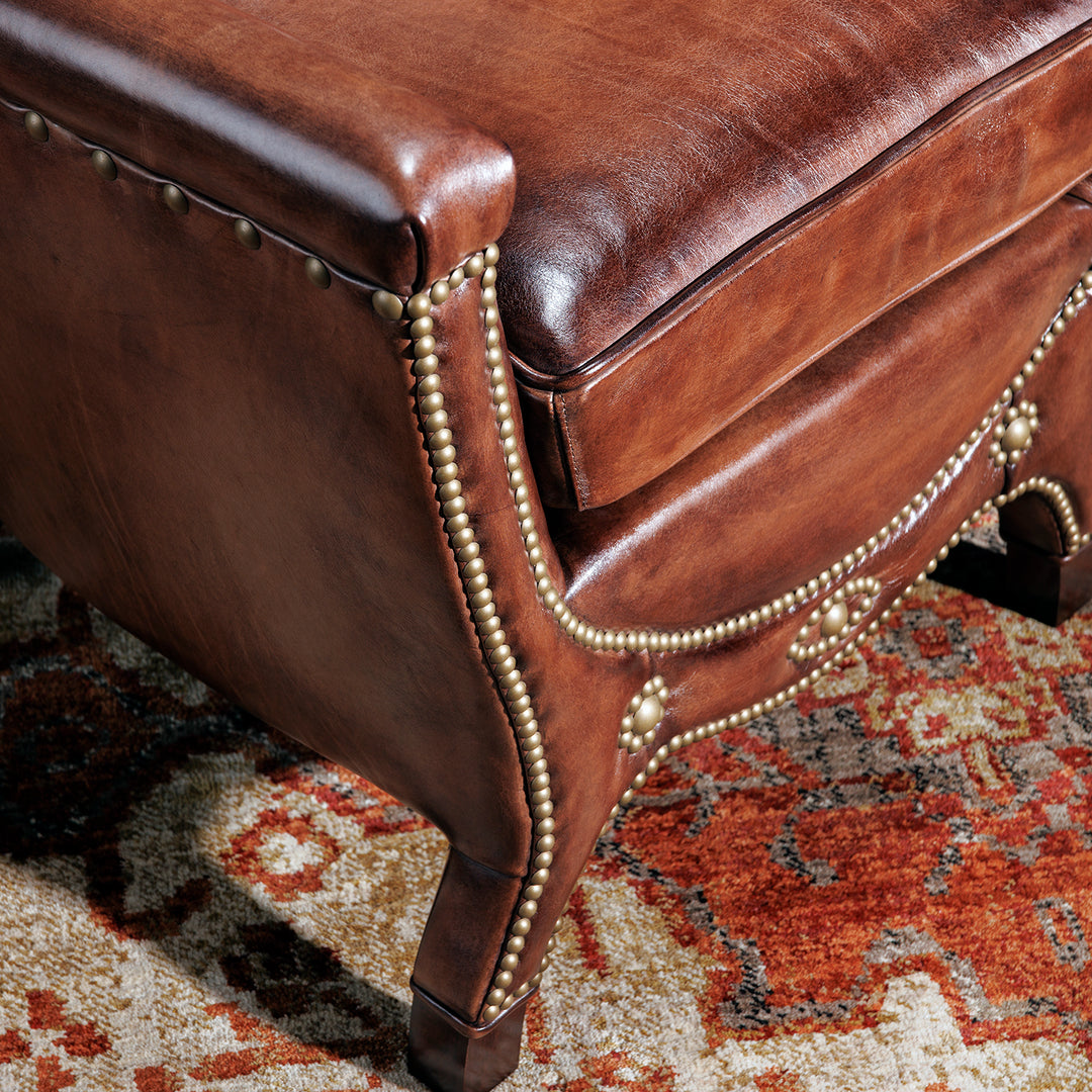 Brownie Burnished Leather Accent Chair