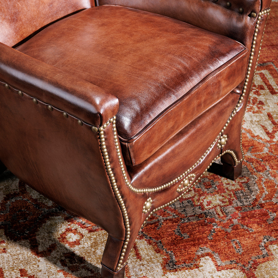 Brownie Burnished Leather Accent Chair