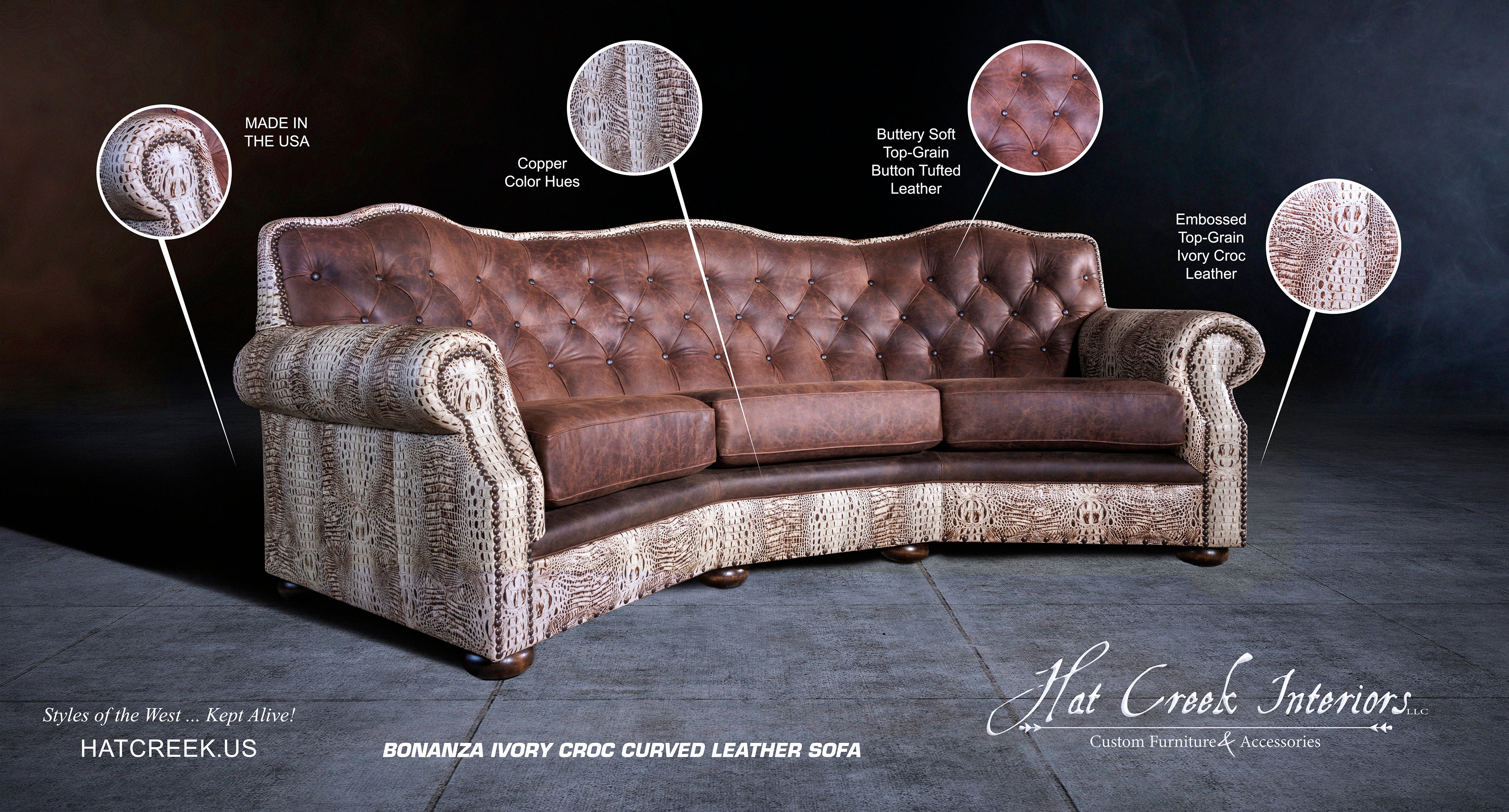 Cambridge Dark Rum Leather Sectional