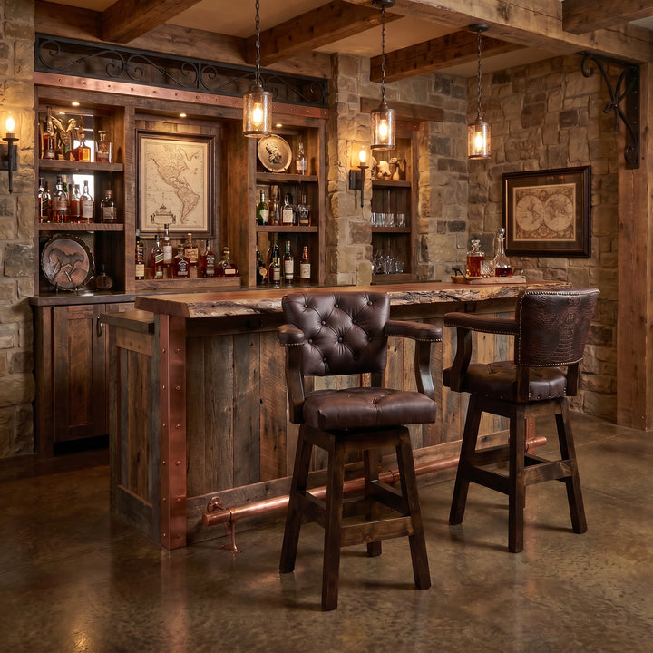 Palo Duro Croc Leather Barstool