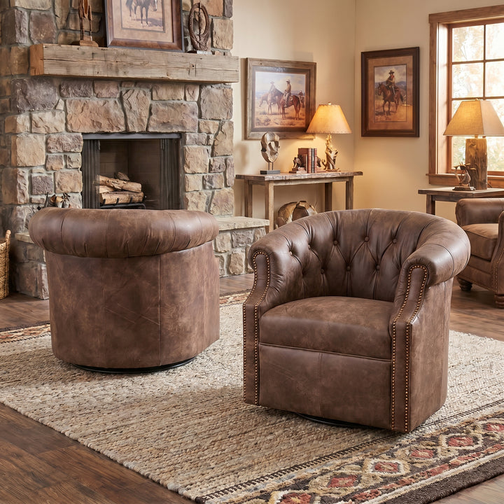 Timbercreek Leather Swivel Thinking Chair