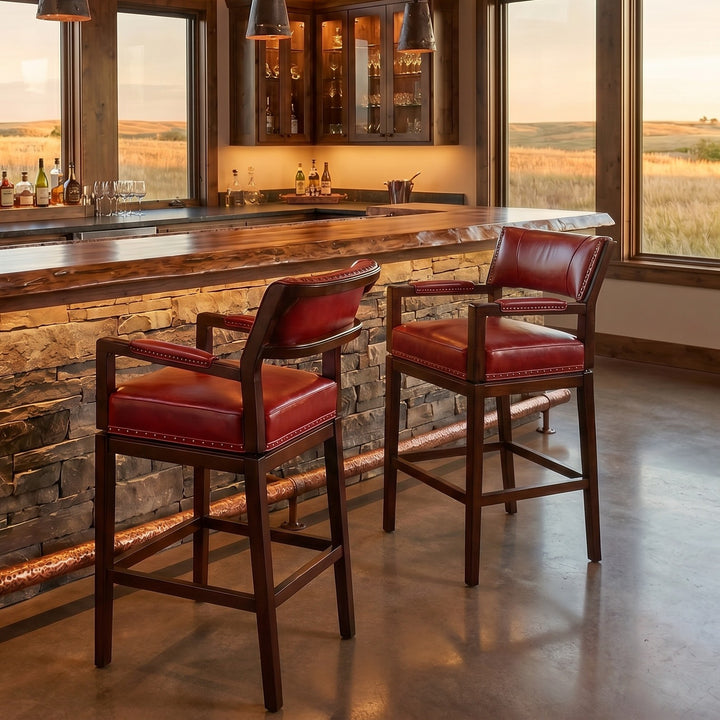 Gunsmoke Leather Bar Stool