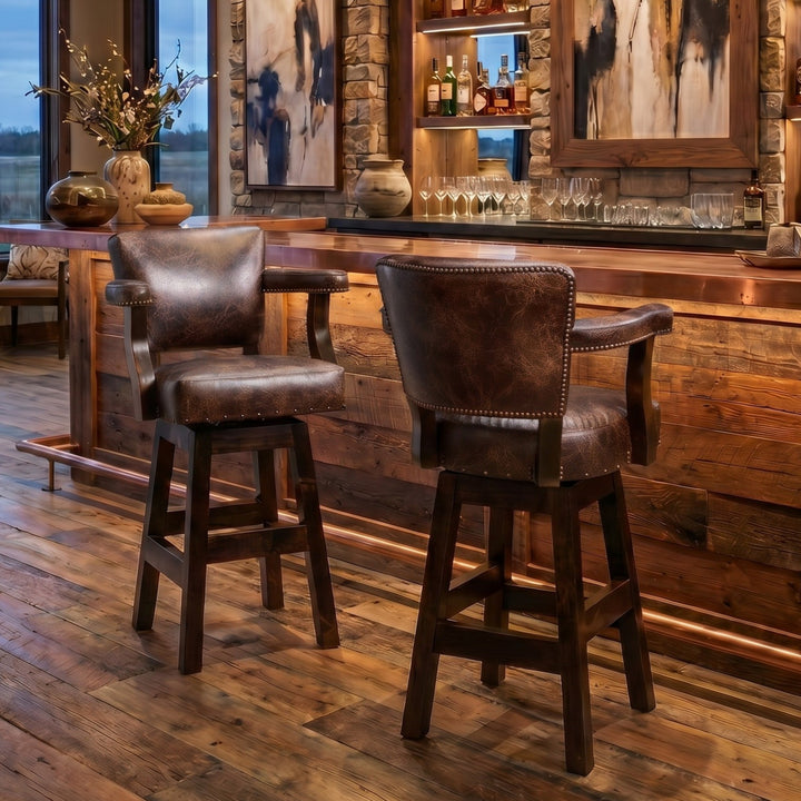 Sedona Western Leather Bar Stool