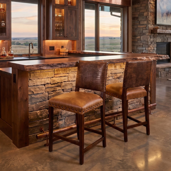Copper Croc Bar Stool