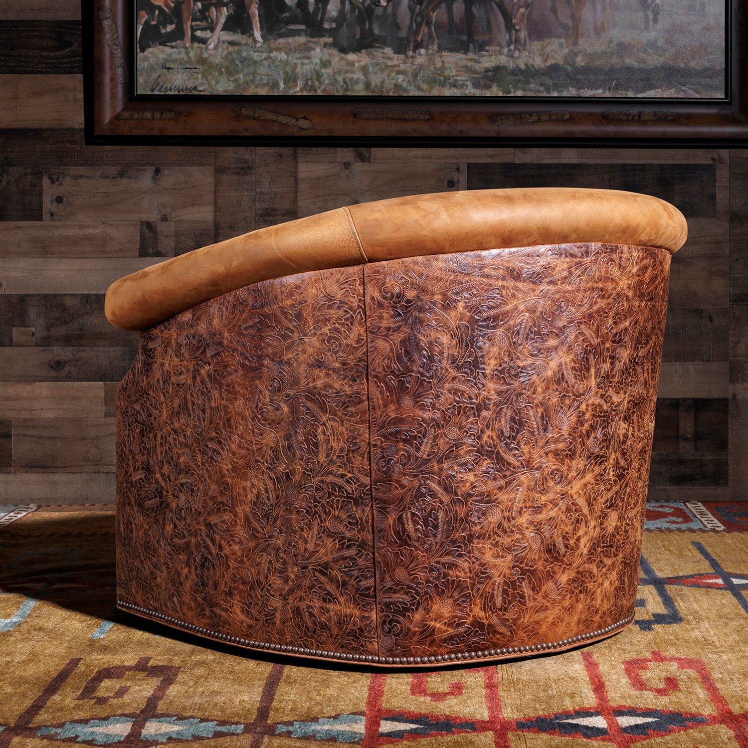 tobacco leather office chair Antique Wingback Tufted Distressed Leather Chair The chair is upholstered in polyurethane and is filled with foam for just the right amount of cushion Old Hickory Tannery Red Tufted