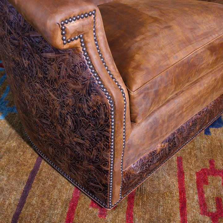 Custer Tobacco Leather Swivel Chair