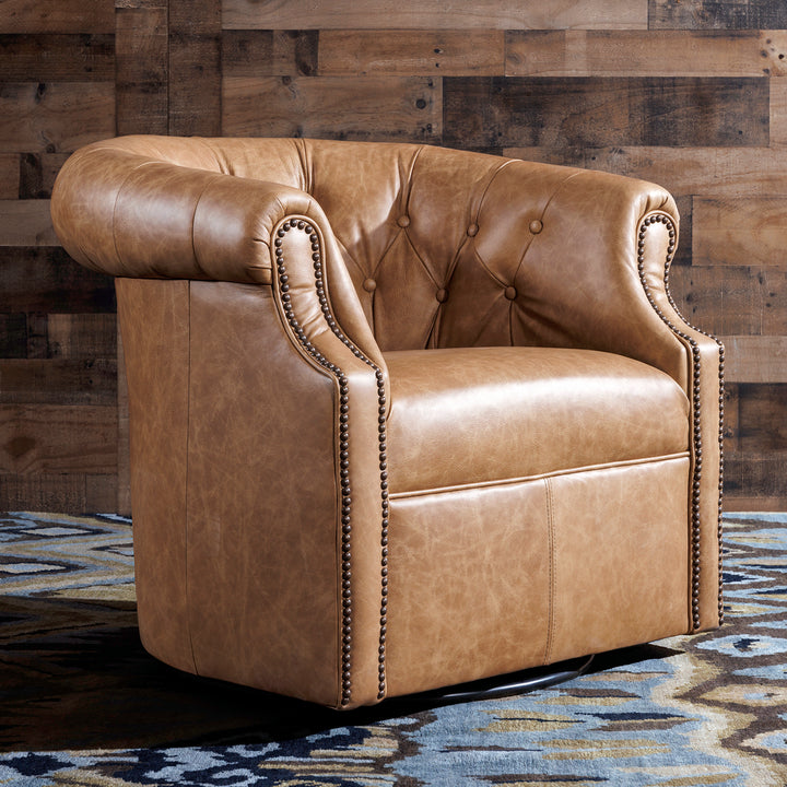 Tumbleweed Tan Leather Thinking Chair