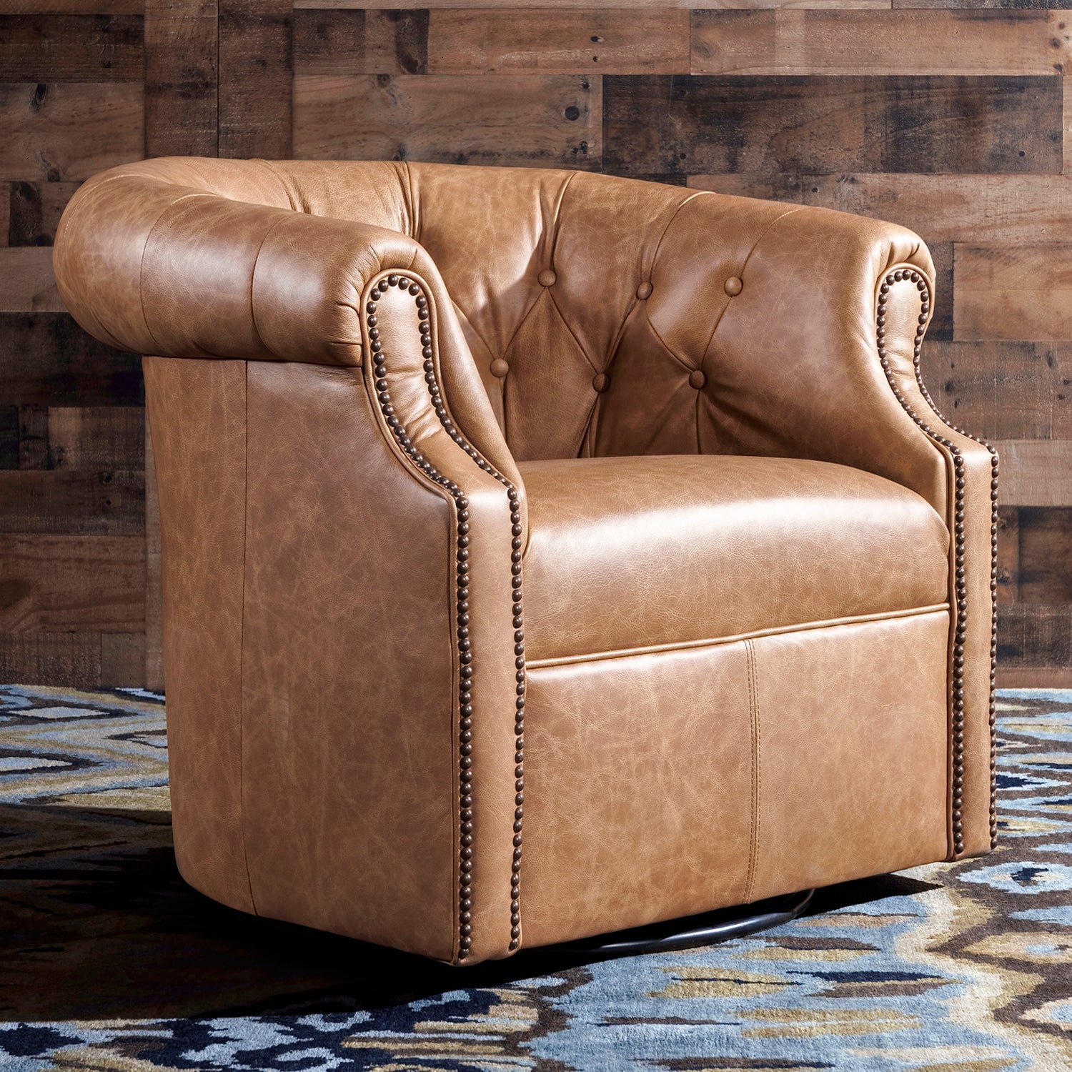 Thinking Chair - Tan Leather | Western Accent Chair – Hat Creek
