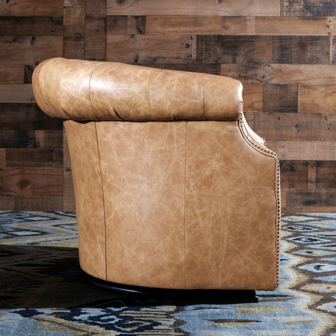 Tumbleweed Tan Leather Thinking Chair