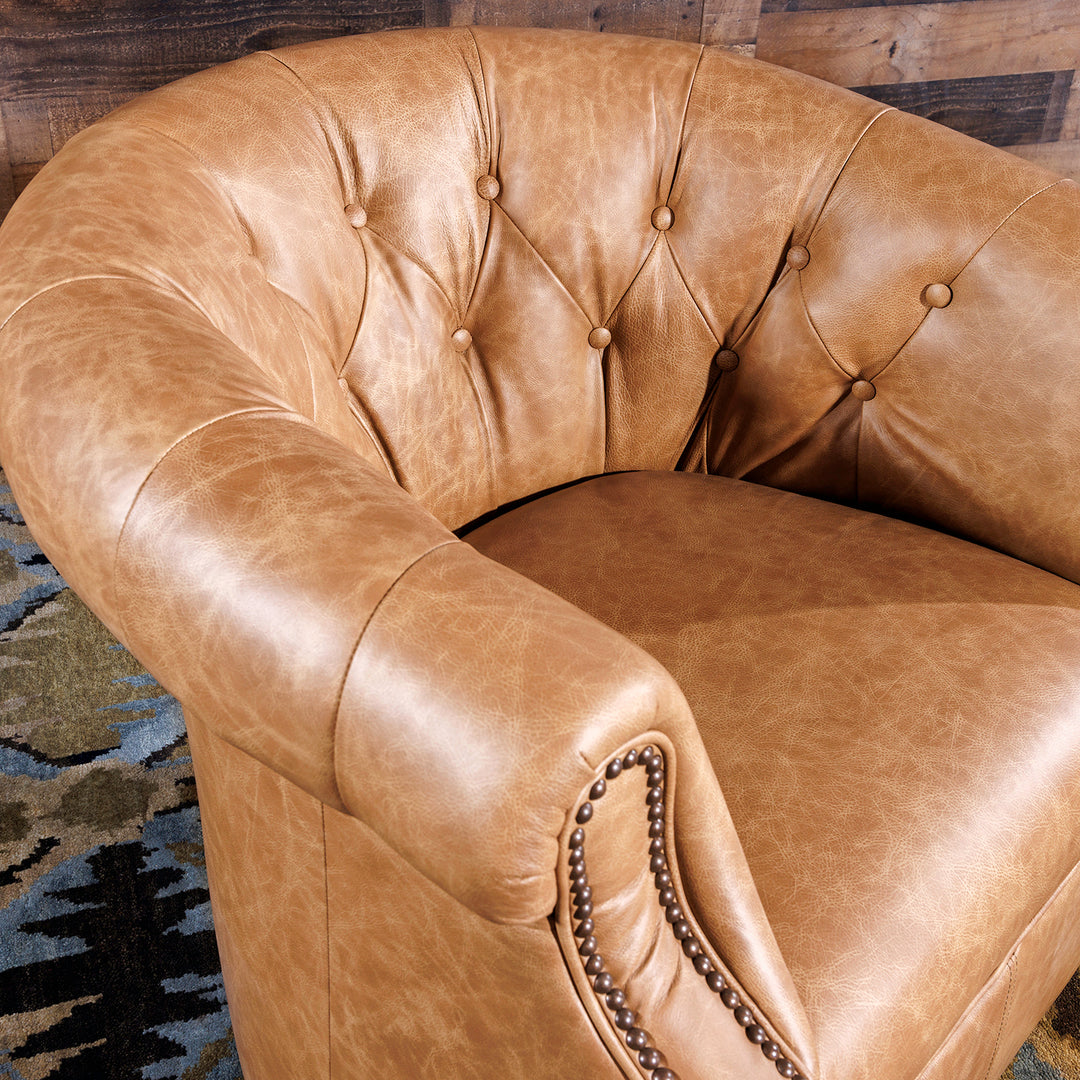 Tumbleweed Tan Leather Thinking Chair