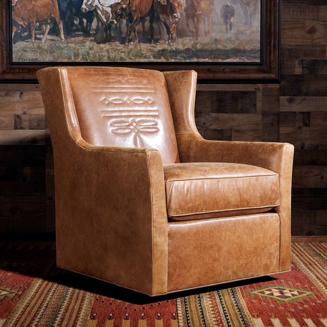 Rio Grande Leather Swivel Chair High-End Western Swivel Chairs