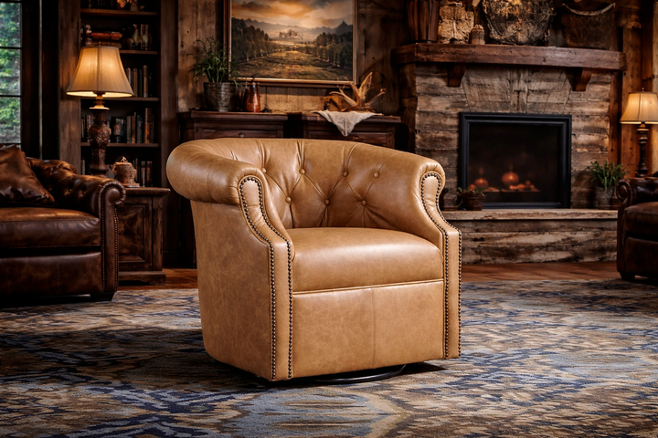 Tumbleweed Tan Leather Thinking Chair