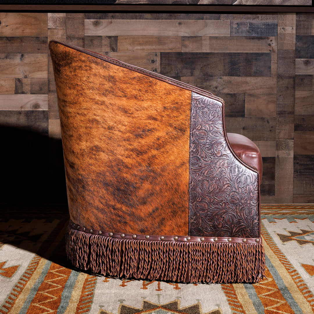 western cowhide swivel chair