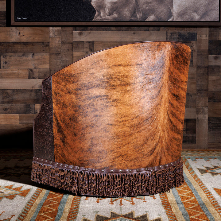 western cowhide swivel chair