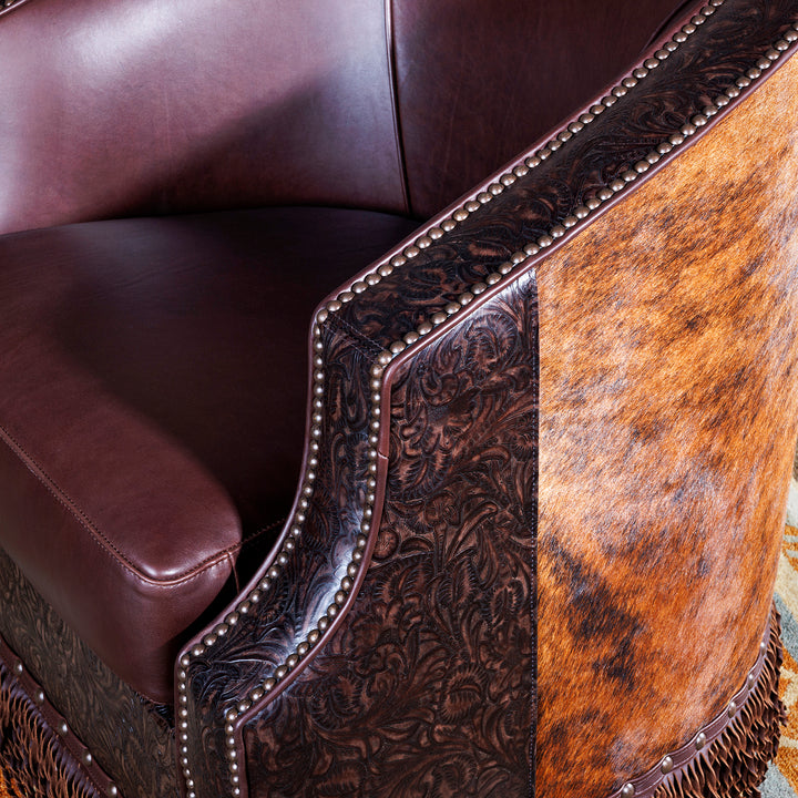 western cowhide swivel chair