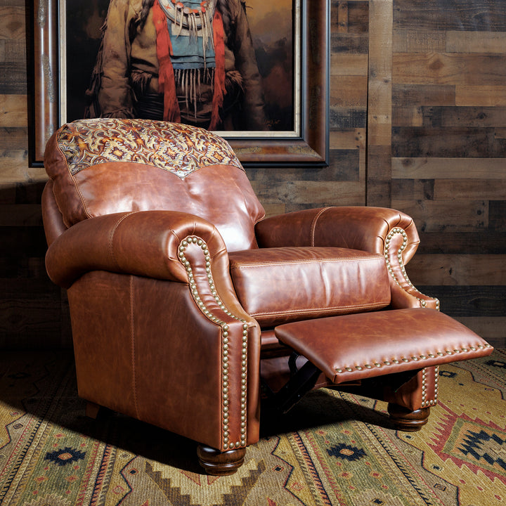 Rustic Ranch Western Leather Recliner