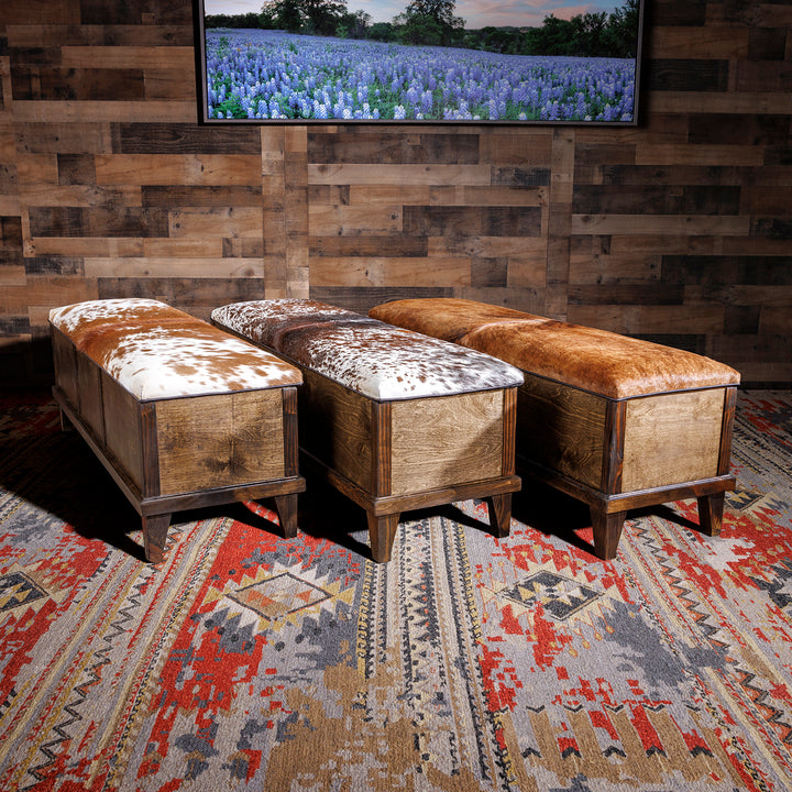 Western Cowhide Storage Trunk