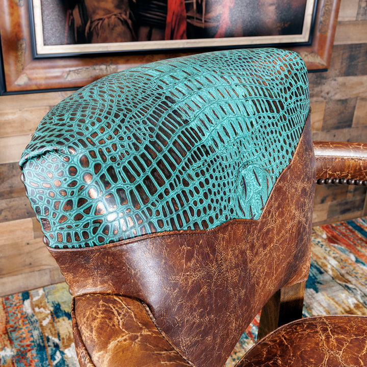 Dryland Western Leather Bar Stool