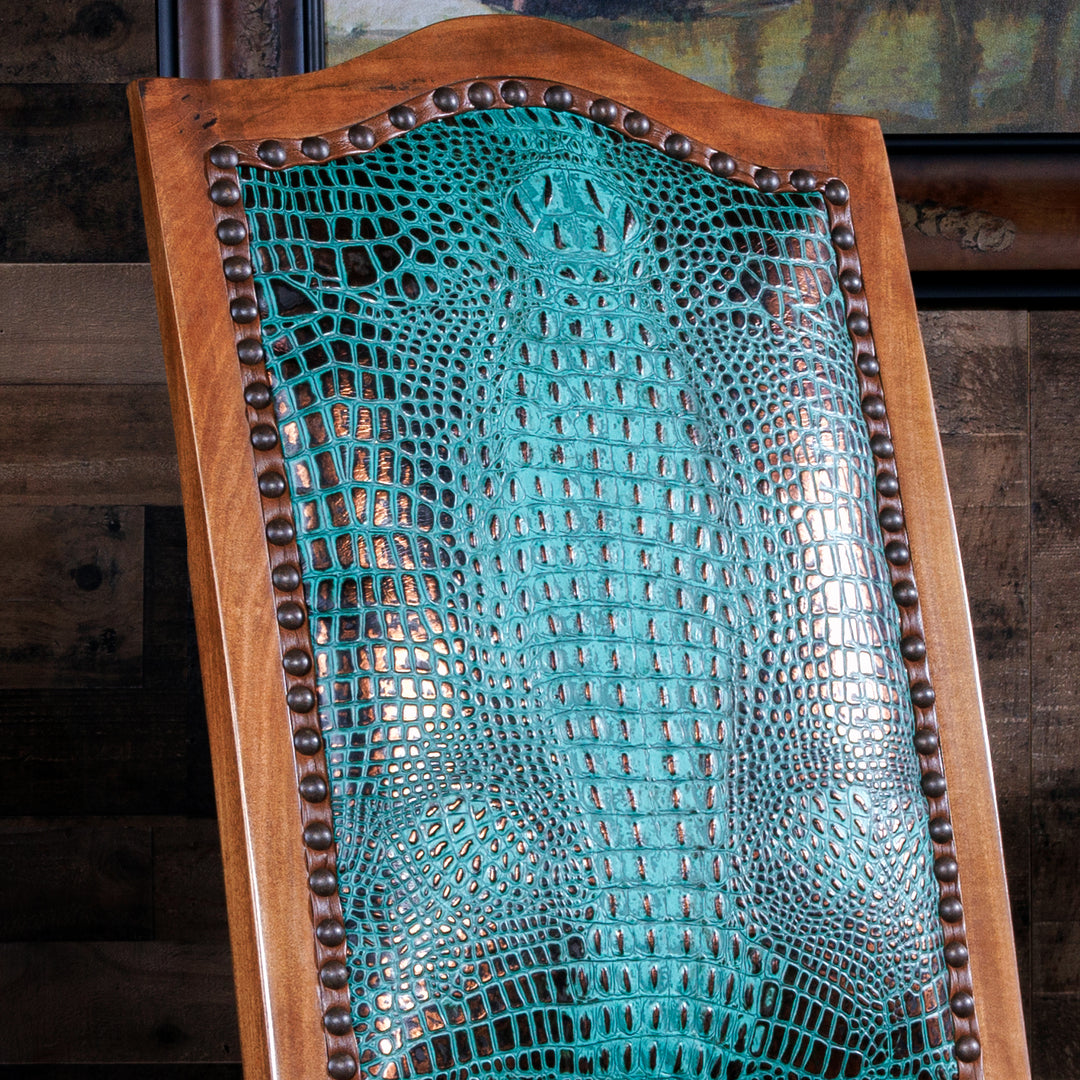 Amanda Turquoise Croc Dining Chair