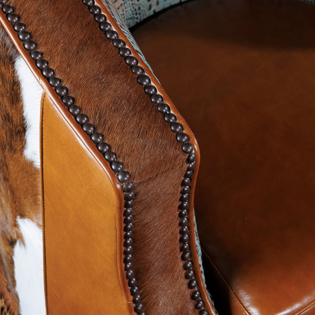 San Jacinto Western Swivel Leather Chair
