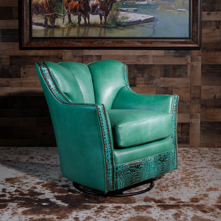Montego Bay Leather Swivel Chair