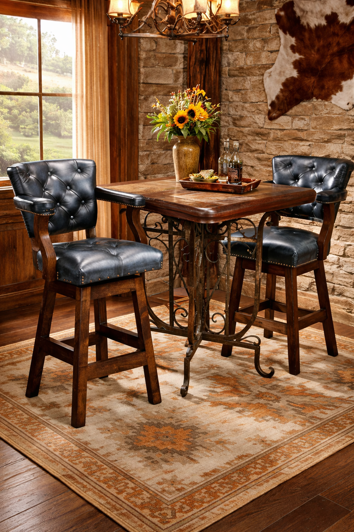 Mesquite Pub Table w/ Travertine