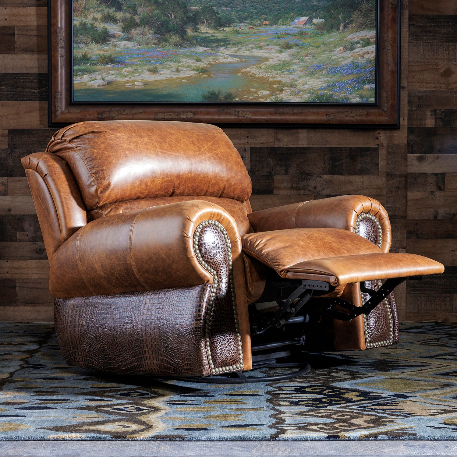 Coralino Burlington Croc Western Leather Recliner – Hat Creek