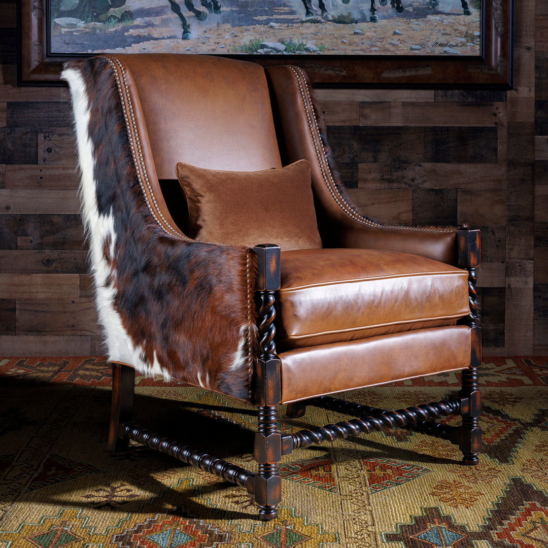 Cheyenne Leather/HOH Chair Western Cowhide Accent Chairs – Hat