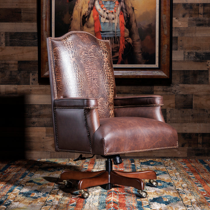 Gator Bayou Western Leather Office Chair