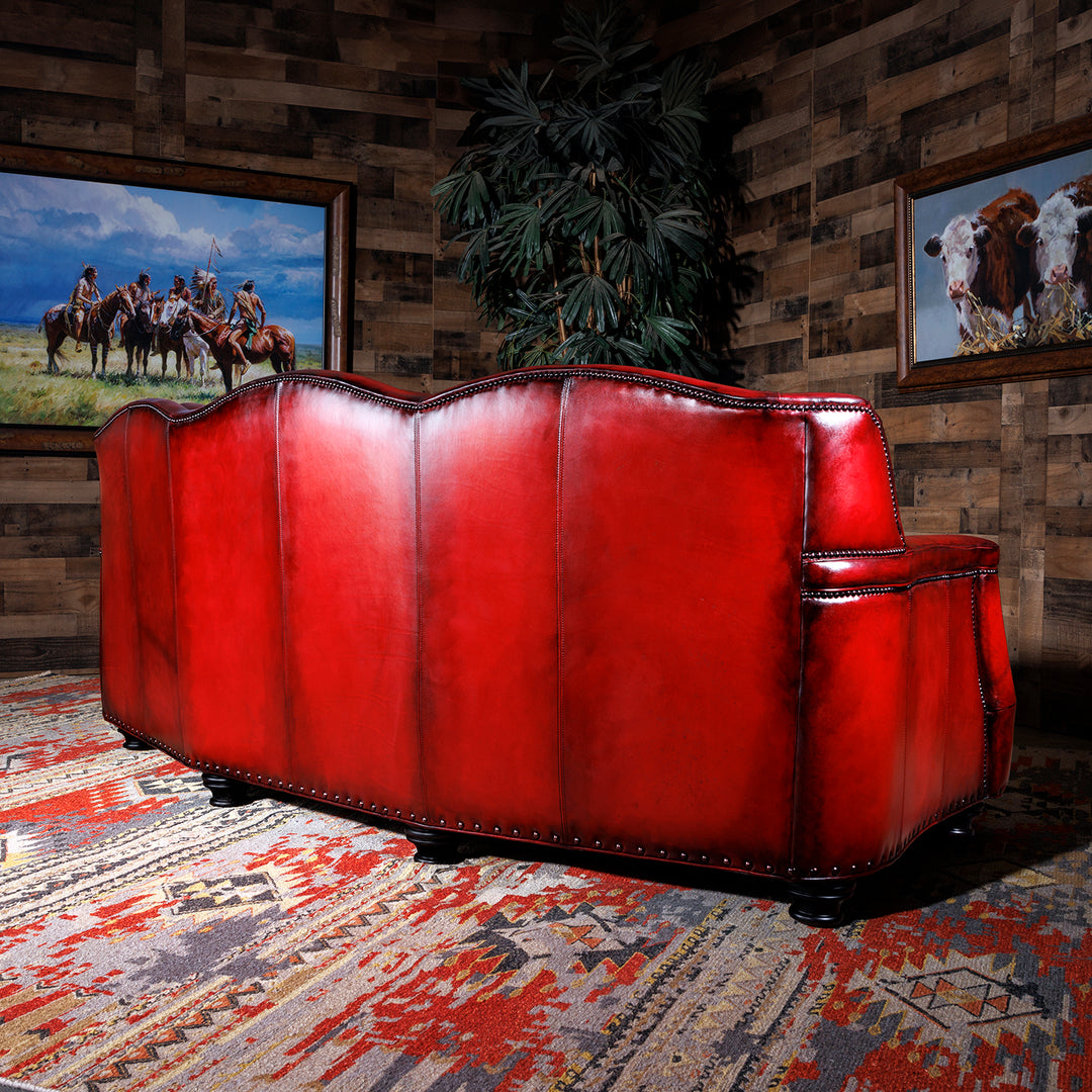 Toro Red Leather Sofa