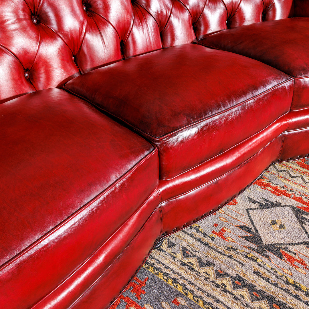 Toro Red Leather Sofa