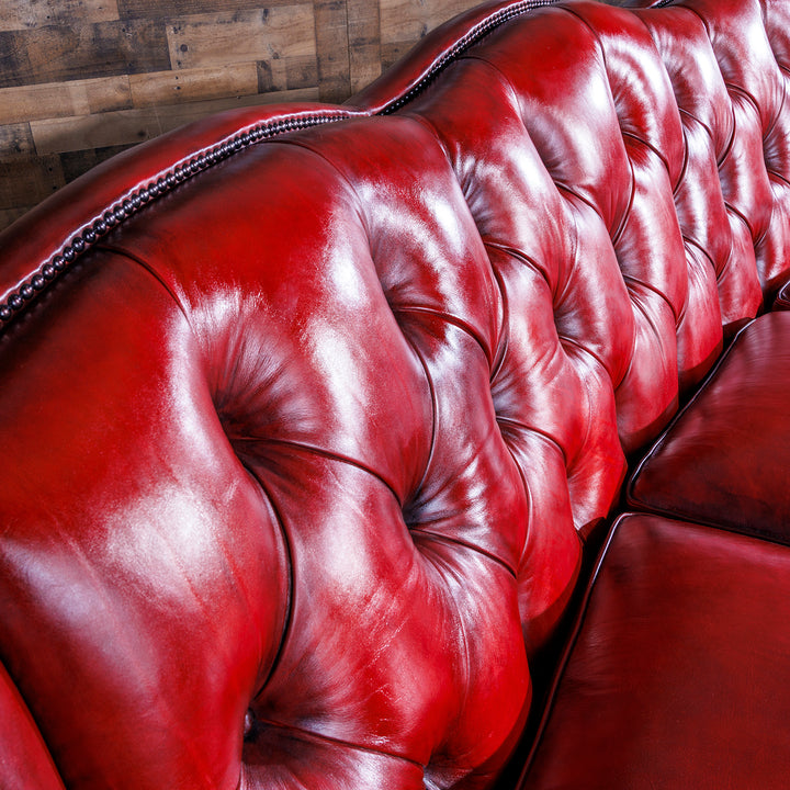 Toro Red Leather Sofa