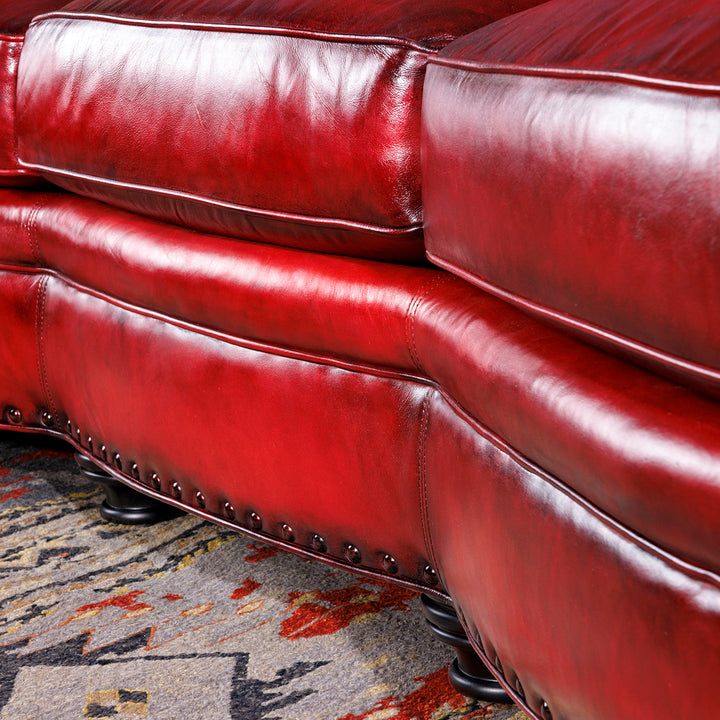 Toro Red Leather Sofa