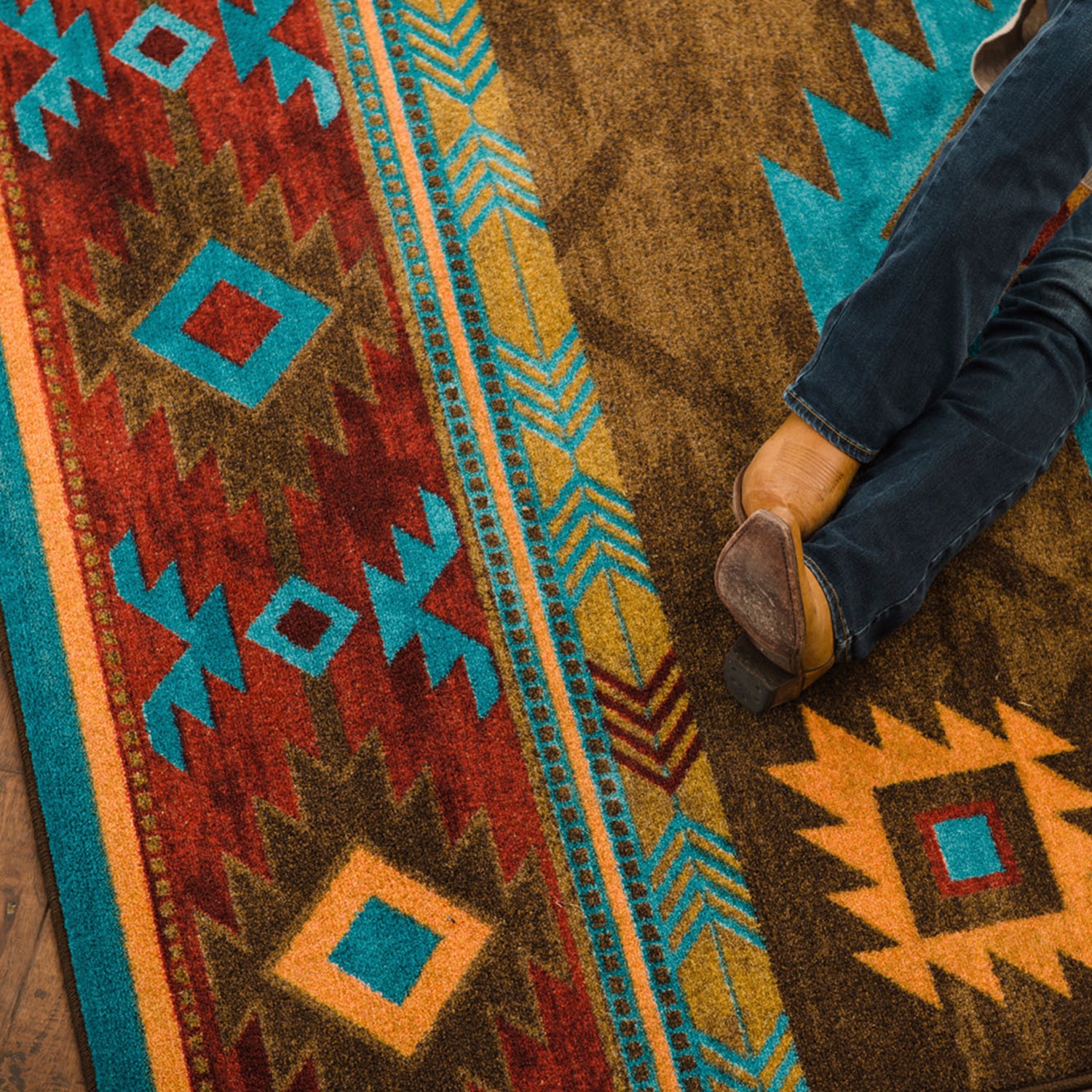 River Rug Whiskey River Turquoise Rug | Southwestern Style Area Rugs – Hat Creek ...