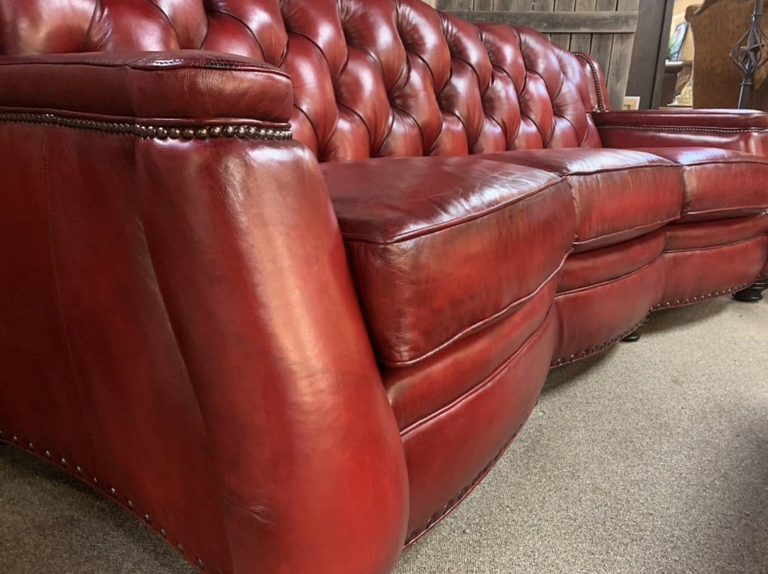 Toro Red Leather Sofa
