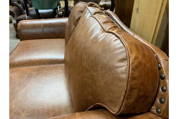 Full grain leather sofa 2024 and loveseat