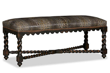Nora Gray Croc Leather Bench