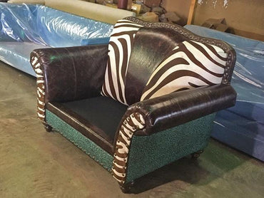 Western Royalty Chair and a Half - Zebra
