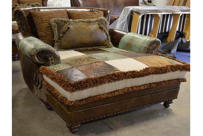 Rustic Leather Chaise