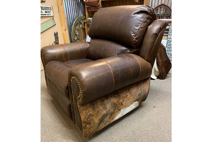 Coralino Swivel-Glider Recliner with Cowhide
