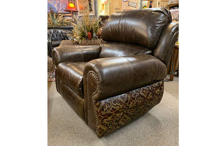 Coralino Swivel-Glider Recliner - Tooled Accents